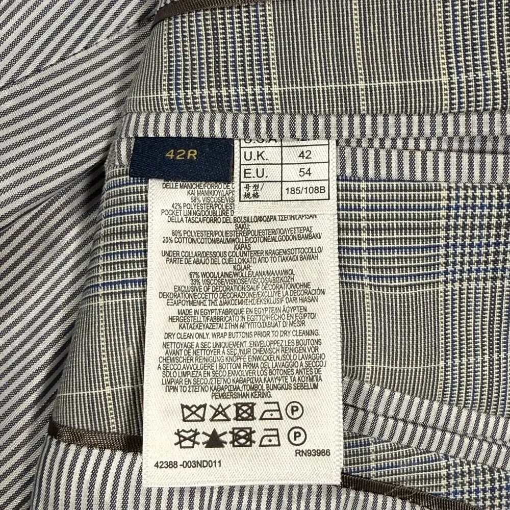 NWT Brooks Brothers Explorer Slim Glen Plaid Wool Blazer Size 42R